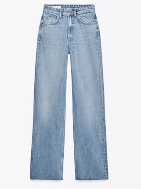 Zara High-Rise Straight Leg Jeans